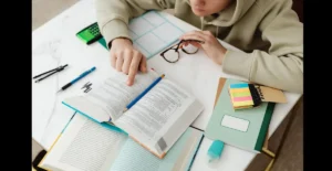 A picture of a student studying 
