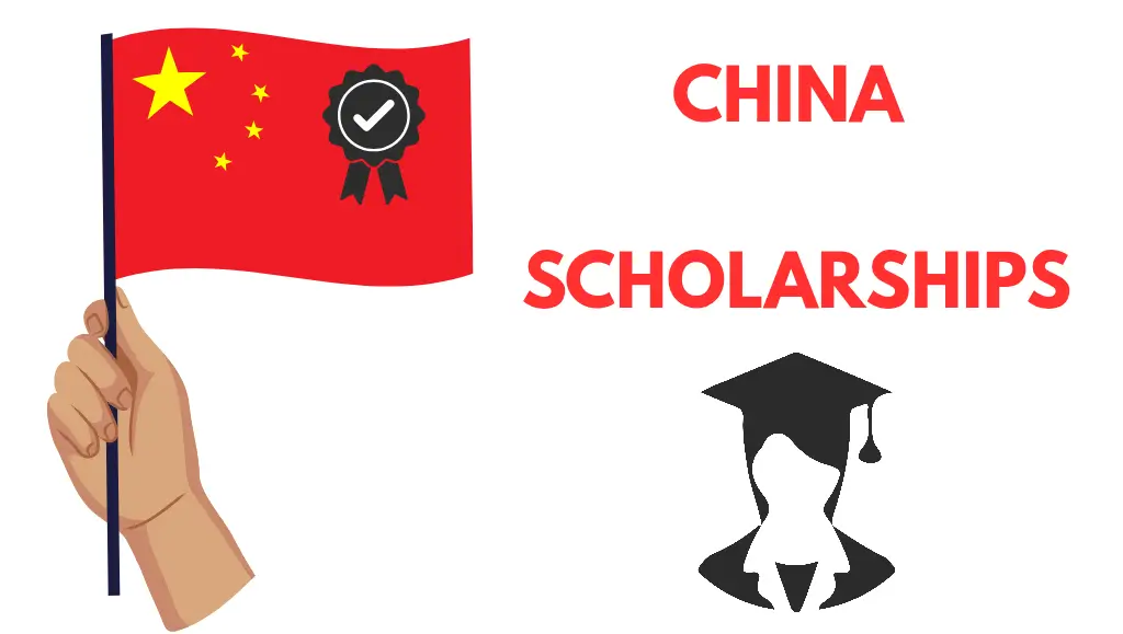 Flag of China and an image of a graduate with the inscription China Scholarships 